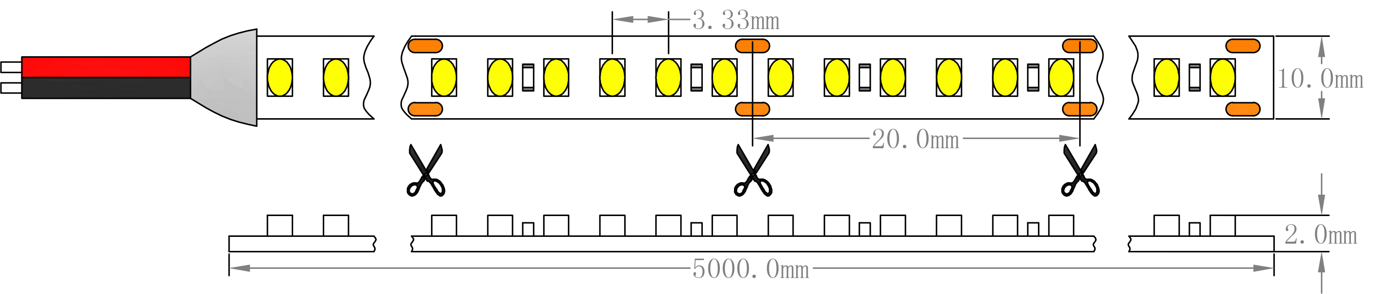 SMD2216-300LEs-24V-Dimension