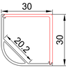 W30mm*H30mm (Inner Width 20mm) LED Aluminum Profile Triangle Shape